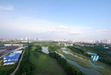 An elegant bedroom apartment with the view of a large golf course in Ciputra